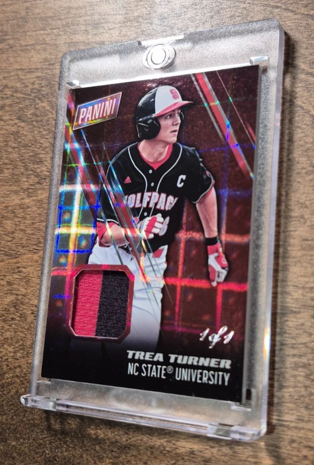 2017 Panini * Trea Turner * Jersey Relic * NC STATE * 1 of 1 !!! 1/1 !!! - Image 2 of 3