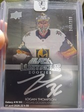 2021-22 UD Black Lustrous Rookie Signatures Auto Logan Thompson #LRS-LT /299