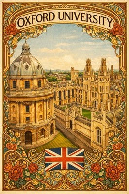 Oxford University Poster   - 24x36  Print - Premium Gallery Print 200GSM