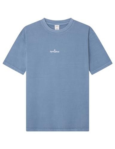 T-Shirt Hellblau M Von Springfield, Baumwolle, Kurzarm, Modell-Nr-image