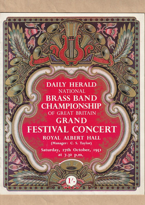 BRASS BAND CHAMPIONSHIP ROYAL ALBERT HALL PROGRAMME 1951. SIGNED