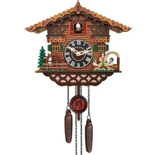 Cuckoo Clock Wall Hanging Clock Vintage Wooden House Home Decor Singing Coo Coo