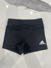 Adidas Girls Small Black Spandex Shorts Volleyball Dance Gymnastics Climalite