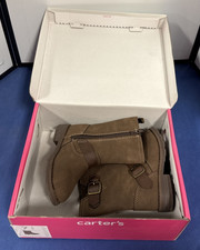 Carter's Brown Boots with Zipper Toddler Size 7m