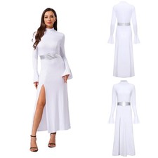 Damen Kleid Prinzessin Outfits Leia Sklaven Kostüm With Belt Cosplay Astronaut