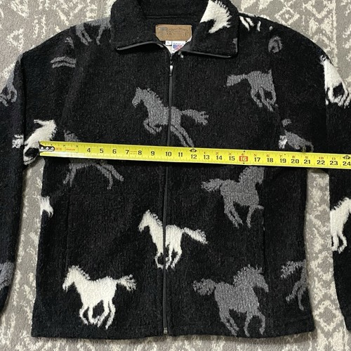 Vintage Bear Ridge Outfitters Fleece Pullover Jacke Gr. L Pferde schwarz Full Zip USA - Bild 16 von 19