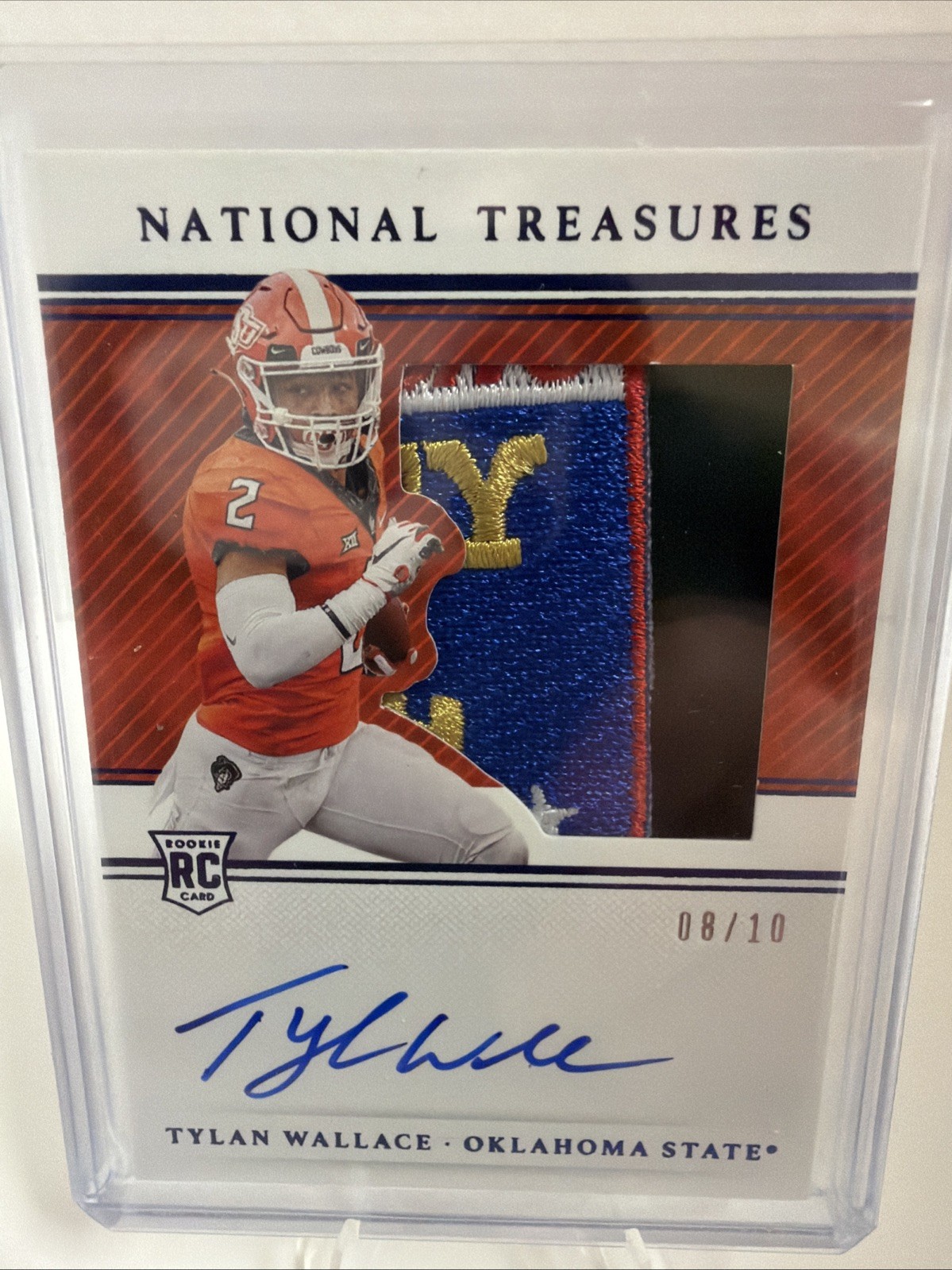 2021 National Treasures Tylan Wallace RPA Gold /10 RC Auto 4-Color Patch #111