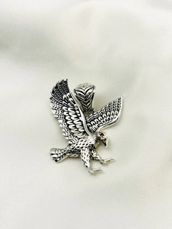 JAI By John Hardy 925 Sterling Silver Citrine Soaring Eagle Enhancer Pendant - Image 3 of 4