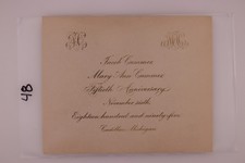 1895 50th Anniversary Greeting Card Jacob Mary Ann Cummer Cadillac MI