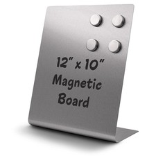 Magnetic Bulletin Board with Stand - Dry Erase Memo Display - 12x10 Inches