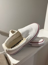 Converse All Star White Slip-On Canvas Shoes Unisex Adults US 7.5