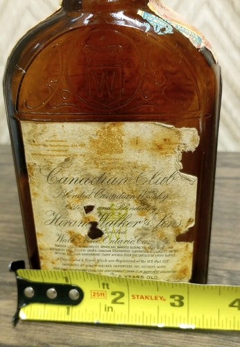 Vintage 1947 Half Pint Canadian Club Whisky Flasche Hiram Walker - Bild 6 von 6