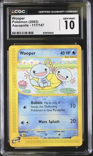 Pokemon Wooper 117/147 Aquapolis - CGC 10
