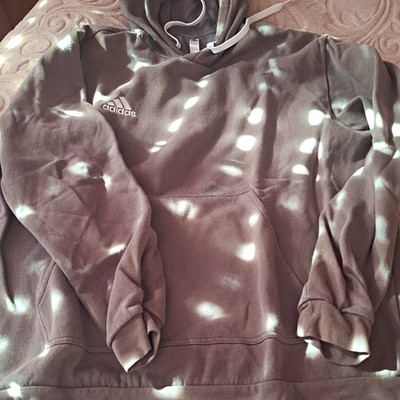 adidas Herren Kapuzenpullover Hoodie Grau XL Fleece mit Logo & Taschen