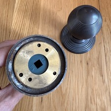 Powder Coated Black Beehive Centre Door Knob Pull Front Back Heavy Solid Brass