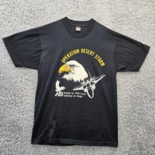 Vintage T Shirt F-15 Desert Storm Tested in Iraq Large Screen Stars USA Made