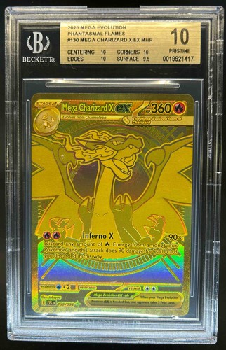 2025 Pokemon Phantasmal Flames Mega Charizard X ex Hyper Rare #130/094 BGS 10