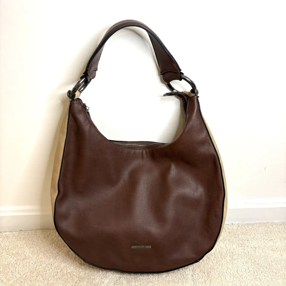 Bolso de Hombro Hobo SIMPLY Noelle Marrón Imitación Cuero y Gamuza Tostada Vaquera Occidental Foto 4 de 4