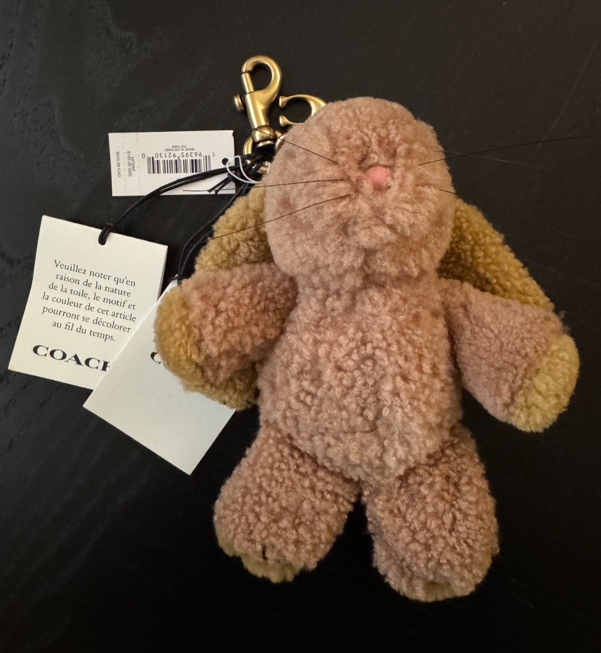 Coach Floppy Bunny Keychain Charm
