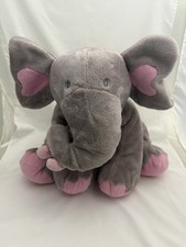 Animal Alley Gray Elephant Plush With Pink Baby 12 Soft