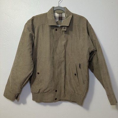 Camel Trophy Men's XL Beige Bomber Jacket Zip Button Spread Collar Pockets