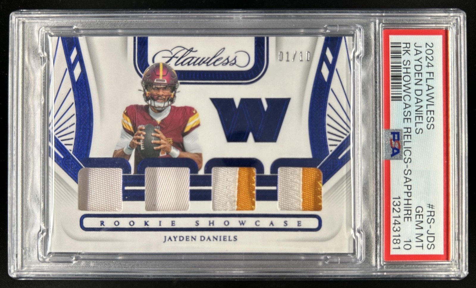 Jayden Daniels Panini Flawless Rookie Showcase Relics #RSJDS Sapphire