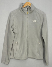 North Face Full-Zip Fleece Jacket Womens Gray Mock Neck Pockets Outdoor Large