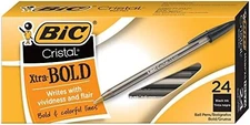 24 Pack BIC Cristal Bold Ballpoint Pens
