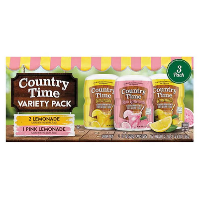 Country Time Lemonade Drink Mix Variety Pack 19 oz 3 Pack Fresh