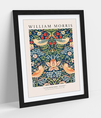 WILLIAM MORRIS, ERDBEERE THEIF GEMÄLDE - GERAHMTE WANDKUNST PAPIER DRUCK POSTER