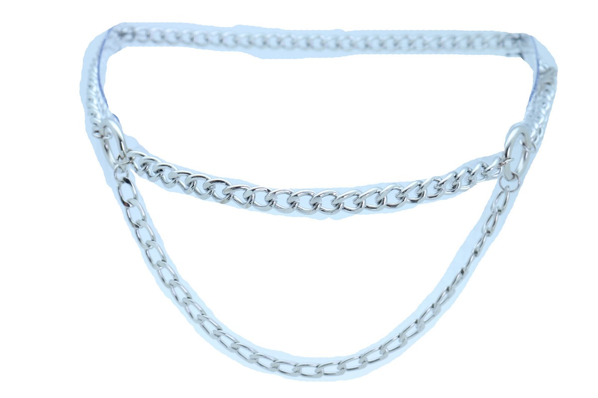 ラウンド用品・アクセサリー cc Women Accessory Belt SilverColor Metal Chain Link Side