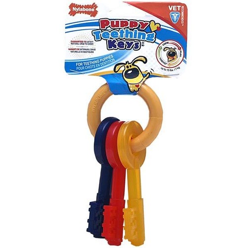 Puppy Teething Toy Key Ring Colorful Safe For Puppies Dogs to Chew - Choose Size - Picture 3 of 10