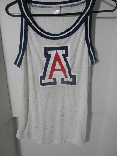 New Women's Arizona Wildcats White Ringer Logo NCAA Tank Top Size Medium - 第 1/2 張圖片