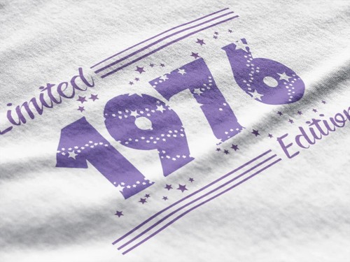 Women's Graphic T-Shirt Stars, Limited Edition 1976 48th Birthday Anniversary 48 - Bild 4 von 6