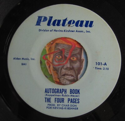 HEAR Four Pages 45 Autograph Book / Much As I Do doo wop R&B