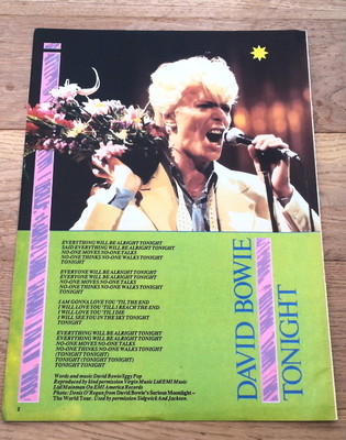DAVID BOWIE Modern Love lyrics magazine PHOTO/ Poster/clipping 11x8 inches