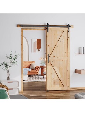 32'' x 84'' unvollendetes Schiebetür Scheunentor mit 6 Fuß Scheunentor Hardware Kit K Form 