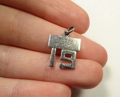 VINTAGE HAPPY BIRTHDAY 19 CHARM WELLS STERLING SILBER 925 - Bild 7 von 8