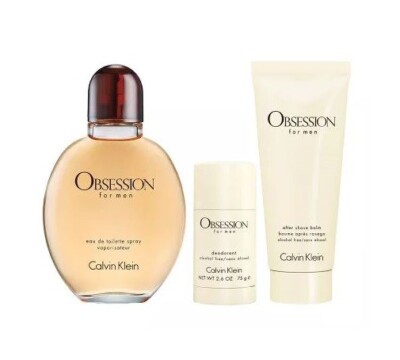 OBSESSION by CALVIN KLEIN for Men 3 pcs GIFT SET 4.2 oz EDT +