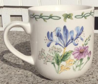 THOMSON POTTERY "FLORAL GARDEN" BLUE IRIS COFFEE/TEA MUG ...