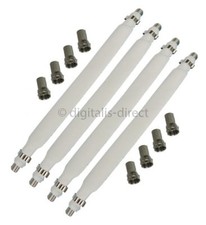 4 x Caravan Window Flat Ribbon Satellite TV Aerial Coax Cables Motorhome NEW