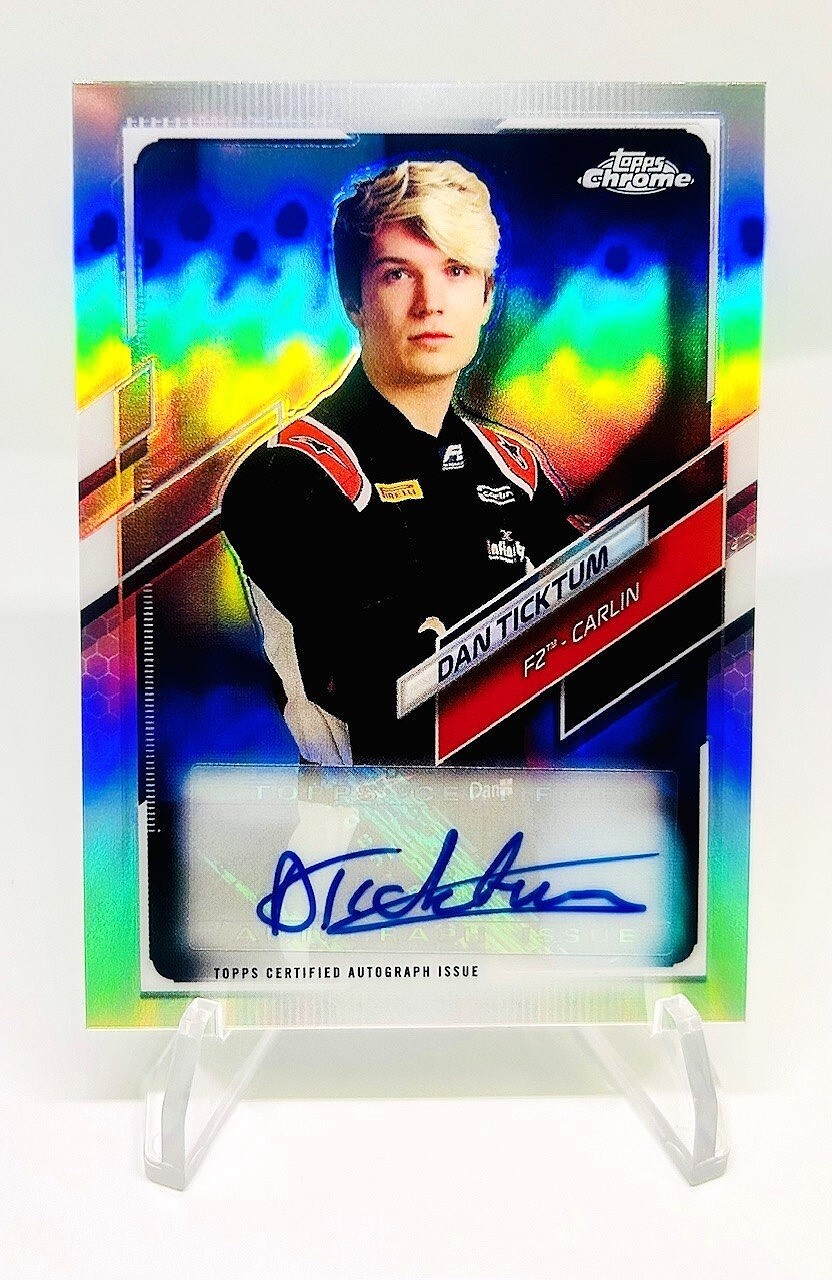 2021 TOPPS CHROME FORMULA 1 DAN TICKTUM AUTOGRAPH REFRACTOR 009/210 CA-DT
