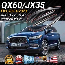 For Infiniti QX60 JX35 13-21 In-Channel Vent Window Visors Rain Guard Deflectors