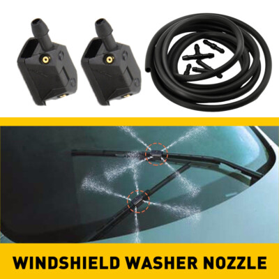 #ad #ad 2PCS Windshield Washer Nozzle Wiper Windscreen washer jet pumps amp; 2m Hose USA $10.44