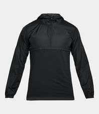 UNDER ARMOUR UA Sportstyle Anorak Mens Black Hooded Running Jacket NWT S  60