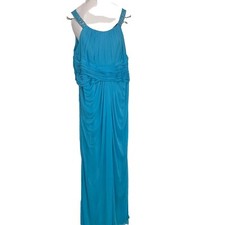David's Bridal Gown Bridesmaid Evening Dress Size 16 Aqua Blue Preowned