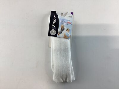 Adult Simcan White Comfort Plus Diabetic Cotton Socks Large 12-16 NEW