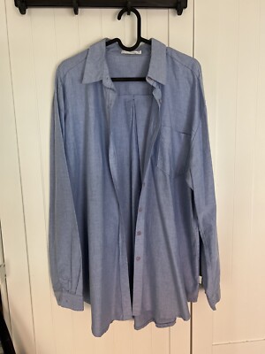 Stylenanda Korea Label Boyfriend Shirt Blue One Size