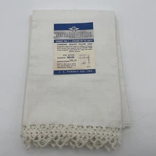 Vintage J C Penney's Beige Nation-Wide Pillowcase 42x36  Muslin 100% Cotton