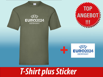 T-Shirt Euro 2024 Germany Fußball  Kurzarm Farb/Größenauswahl und Sticker gratis